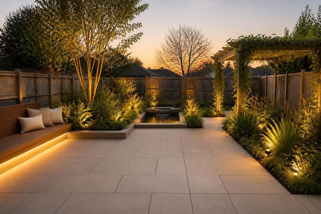 Landscaped courtyard after redesign