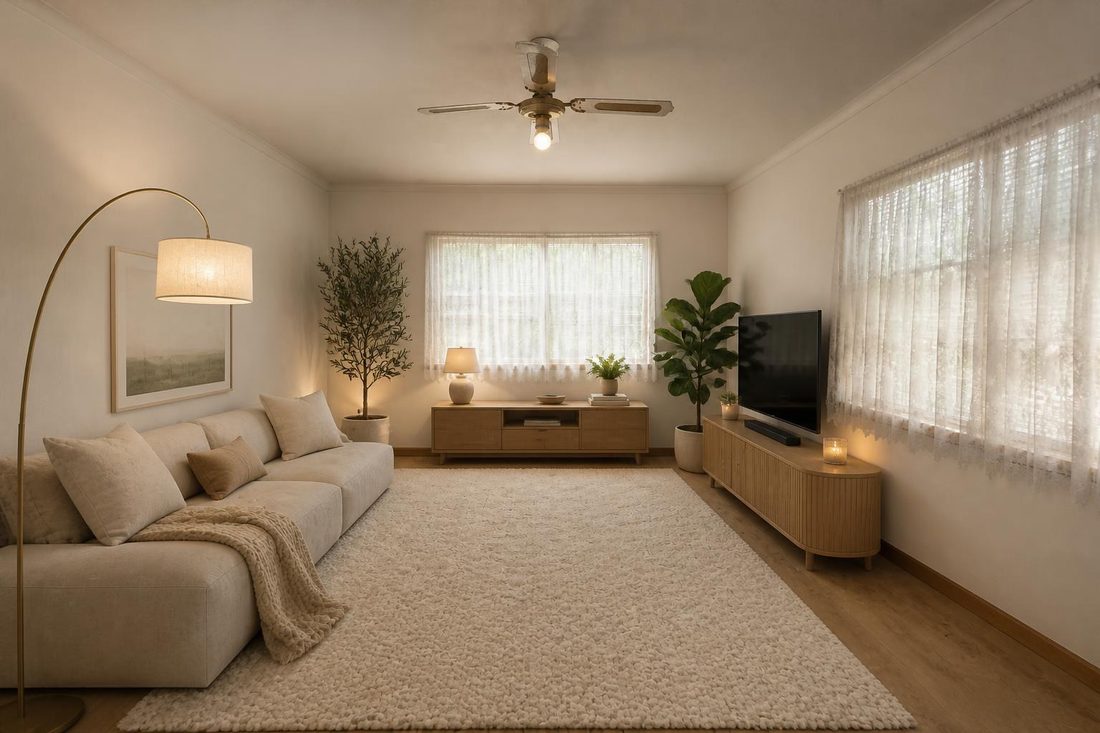 The redesigned living room